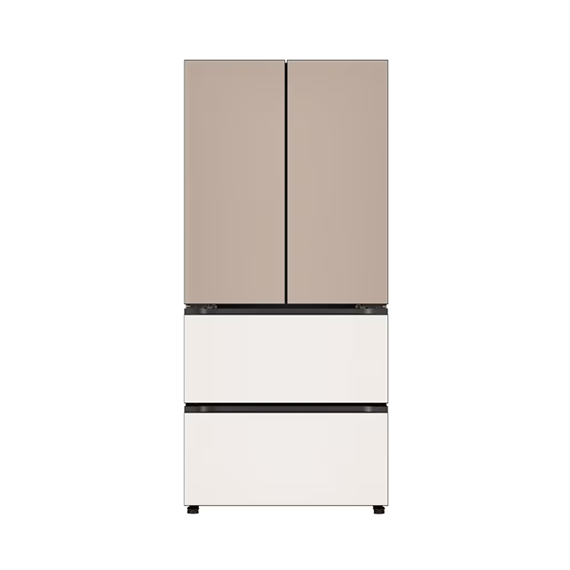 LG 디오스 김치냉장고 김치톡톡 오브제컬렉션 스탠드 480L 클레이브라운 베이지 (글라스)