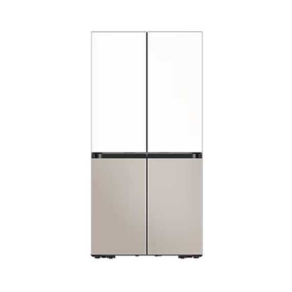 삼성 냉장고 Bespoke AI 하이브리드 4도어 키친핏 MAX 633L 푸드쇼케이스 에센셜 화이트 베이지