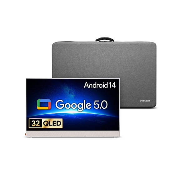 더함 NA321QLED Google5.0 PORTABLE 2025C WHITE + 포터블 가방 세트