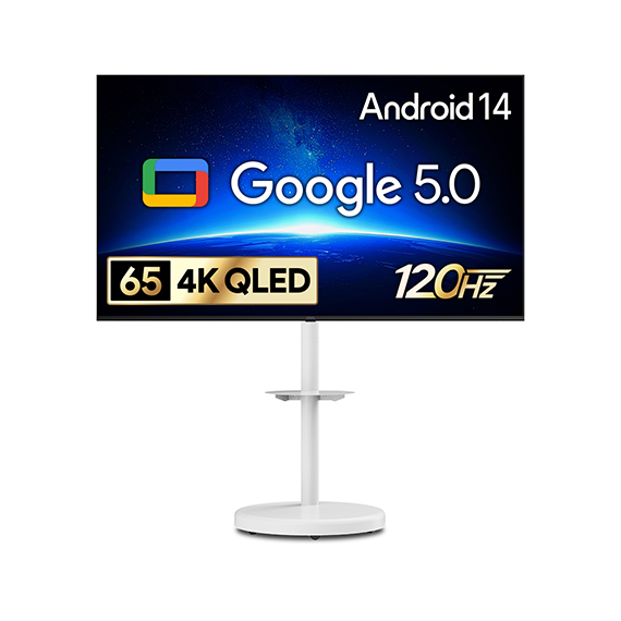더함 스마트 구글 5.0 OS 안드로이드 14 QLED 65인치 이동형스탠드 (G654Q-5.0-삼텐바이미)