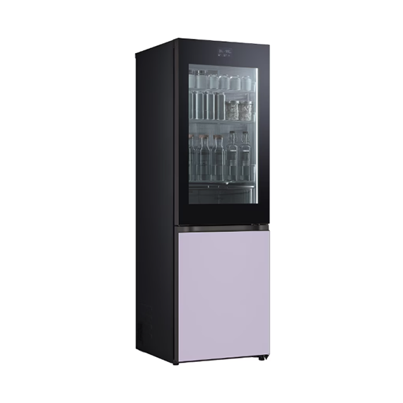 LG 냉장고 오브제컬렉션 노크온 344L 크림라벤더